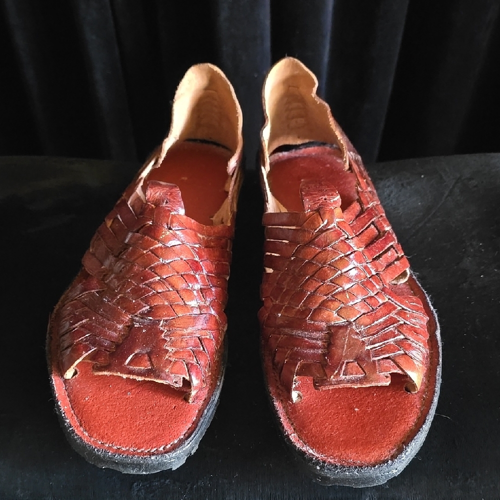 Huarache Sandals Sz8 W Brown Woven Leather
